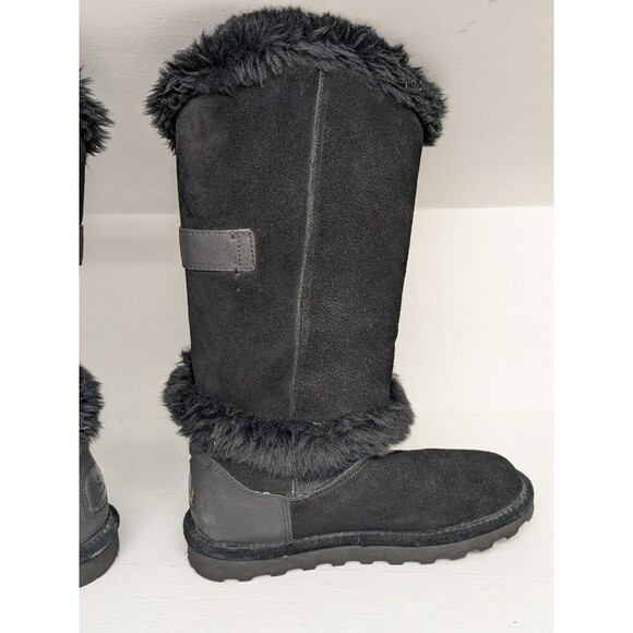 Bearpaw Sheilah 2139W Womens Size 7 Black Suede Slip On Casual Dress Boots - Picture 9 of 10